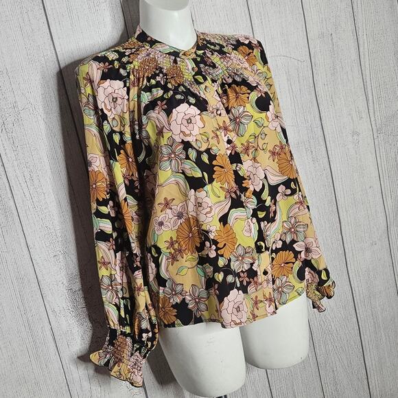 Johnny Was Jade 100% Silk Diana Blouse, size Large - Picture 1 of 6